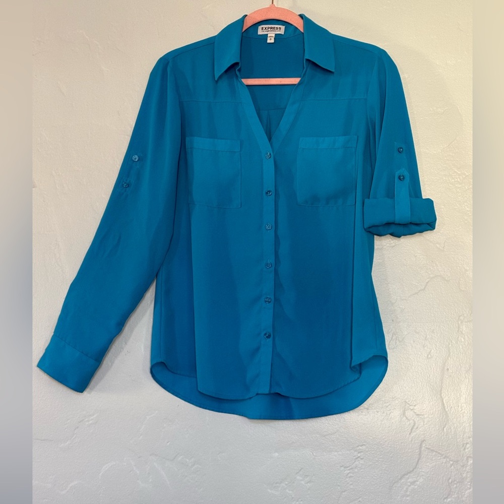 Express Teal Button-Down Shirt (A17)